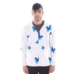 Butterfly-blue-phengaris Men s Hooded Windbreaker by saad11