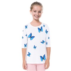 Butterfly-blue-phengaris Kids  Quarter Sleeve Raglan T-Shirt