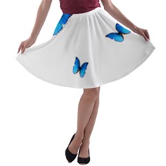 Butterfly-blue-phengaris A-line Skater Skirt by saad11