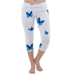 Butterfly-blue-phengaris Capri Yoga Leggings