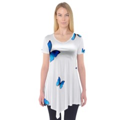 Butterfly-blue-phengaris Short Sleeve Tunic 