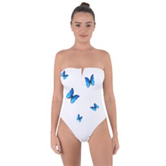 Butterfly-blue-phengaris Tie Back One Piece Swimsuit