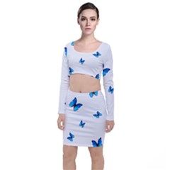 Butterfly-blue-phengaris Top and Skirt Sets