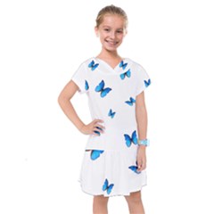 Butterfly-blue-phengaris Kids  Drop Waist Dress