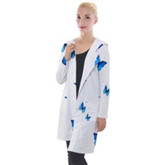 Butterfly-blue-phengaris Hooded Pocket Cardigan