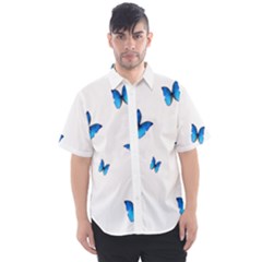 Butterfly-blue-phengaris Men s Short Sleeve Shirt