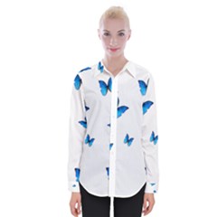 Butterfly-blue-phengaris Womens Long Sleeve Shirt