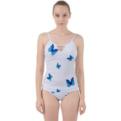 Butterfly-blue-phengaris Cut Out Top Tankini Set