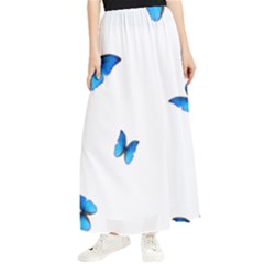 Butterfly-blue-phengaris Maxi Chiffon Skirt