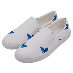 Butterfly-blue-phengaris Men s Canvas Slip Ons