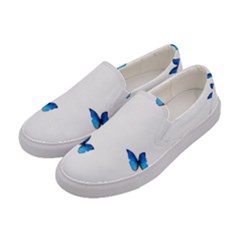 Butterfly-blue-phengaris Women s Canvas Slip Ons