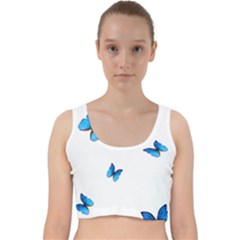 Butterfly-blue-phengaris Velvet Racer Back Crop Top by saad11