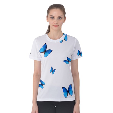 Butterfly-blue-phengaris Women s Cotton T-shirt by saad11