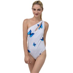 Butterfly-blue-phengaris To One Side Swimsuit