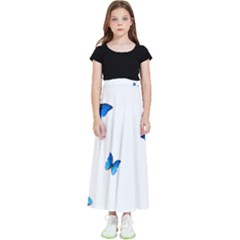 Butterfly-blue-phengaris Kids  Flared Maxi Skirt