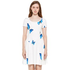 Butterfly-blue-phengaris Inside Out Cap Sleeve Dress