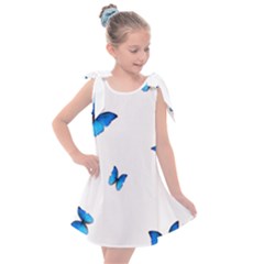 Butterfly-blue-phengaris Kids  Tie Up Tunic Dress