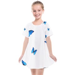 Butterfly-blue-phengaris Kids  Smock Dress