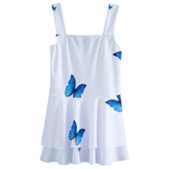 Butterfly-blue-phengaris Kids  Layered Skirt Swimsuit