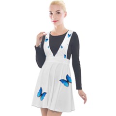 Butterfly-blue-phengaris Plunge Pinafore Velour Dress