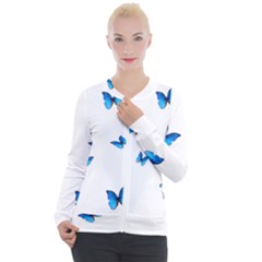 Butterfly-blue-phengaris Casual Zip Up Jacket