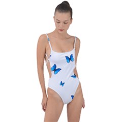 Butterfly-blue-phengaris Tie Strap One Piece Swimsuit