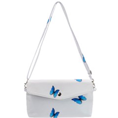 Butterfly-blue-phengaris Removable Strap Clutch Bag