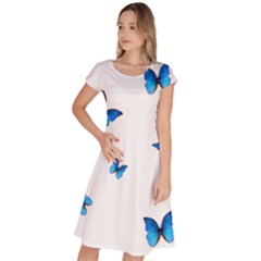 Butterfly-blue-phengaris Classic Short Sleeve Dress