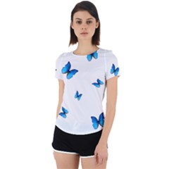 Butterfly-blue-phengaris Back Cut Out Sport T-Shirt