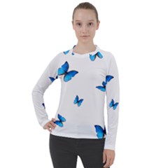 Butterfly-blue-phengaris Women s Pique Long Sleeve T-Shirt