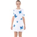 Butterfly-blue-phengaris Sixties Short Sleeve Mini Dress View1