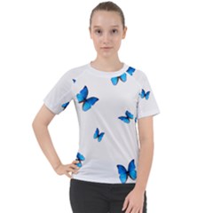 Butterfly-blue-phengaris Women s Sport Raglan T-Shirt