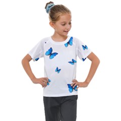 Butterfly-blue-phengaris Kids  Mesh Piece T-Shirt