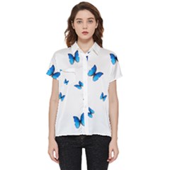 Butterfly-blue-phengaris Short Sleeve Pocket Shirt