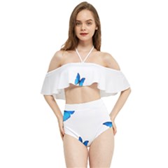 Butterfly-blue-phengaris Halter Flowy Bikini Set 