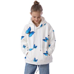 Butterfly-blue-phengaris Kids  Oversized Hoodie by saad11