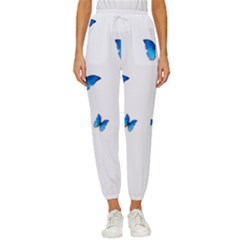 Butterfly-blue-phengaris Women s Cropped Drawstring Pants