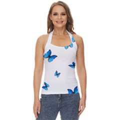 Butterfly-blue-phengaris Basic Halter Top