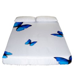 Butterfly-blue-phengaris Fitted Sheet (king Size) by saad11