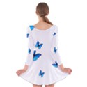 Butterfly-blue-phengaris Long Sleeve Velvet Skater Dress View2