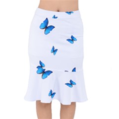 Butterfly-blue-phengaris Short Mermaid Skirt by saad11