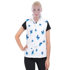 Butterfly-blue-phengaris Women s Button Up Vest