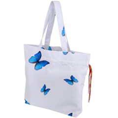 Butterfly-blue-phengaris Drawstring Tote Bag by saad11