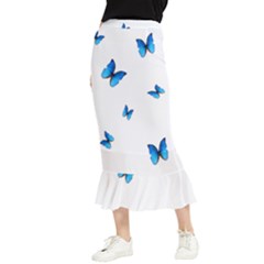 Butterfly-blue-phengaris Maxi Fishtail Chiffon Skirt by saad11