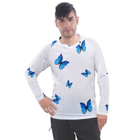 Butterfly-blue-phengaris Men s Pique Long Sleeve T-shirt by saad11