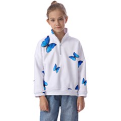 Butterfly-blue-phengaris Kids  Half Zip Hoodie