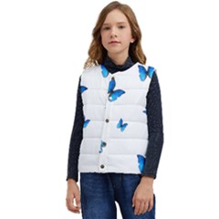 Butterfly-blue-phengaris Kid s Button Up Puffer Vest	