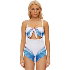 Butterfly-drawing-art-fairytale  Knot Front One-piece Swimsuit by saad11