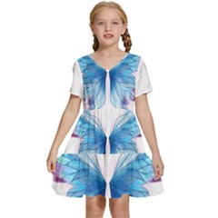 Butterfly-drawing-art-fairytale  Kids  Short Sleeve Tiered Mini Dress by saad11