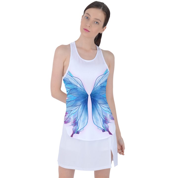 Butterfly-drawing-art-fairytale  Racer Back Mesh Tank Top